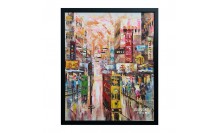 กรอบรูปภาพวาดสีน้ำมัน รูปภาพฮ่องกงสีสันสดใส